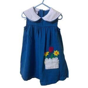Vintage 4T Samara Girls Embroidered Floral Sun Dress